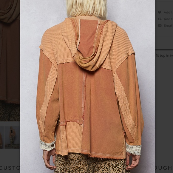 POL “ Lillianna 2  ” POL Hoodie Jacket in Thermal and Twill Mixed Fabric 96A - Picture 4 of 5